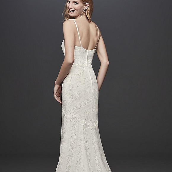 NWT Galina Lace Tank Sheath Ivory Wedding Dress - Picture 2 of 8